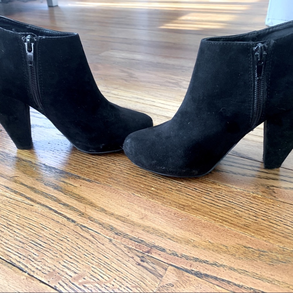 Black Bootie Suede Heels